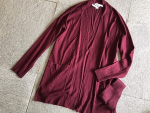 * regular price 2 ten thousand UNTITLED Untitled silk cashmere . long cardigan 0* dark red 