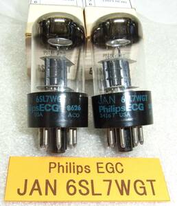 Philips EGC JAN 6SL7WGT ２本　実測データ有り