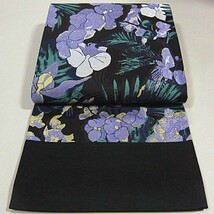 新柄　新品未仕立　西陣織６通柄袋帯　華やかな逸品　満開の蘭の花_画像2