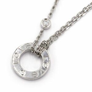 Cartier Love Circle Ожерелье K18WG Diamond New Готовое белое золото 1 зерно любовное колье подвеска