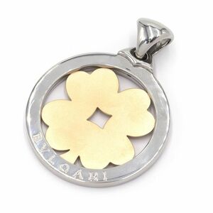  BVLGARY ton do clover Large pendant top K18YG SS new goods finish settled yellow gold stainless steel clover used free shipping 