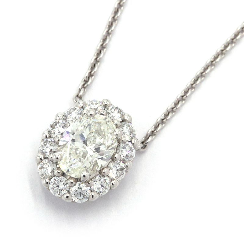 ヤフオク! - K18WG ネックレス ダイヤモンド 0.60ct 45c...