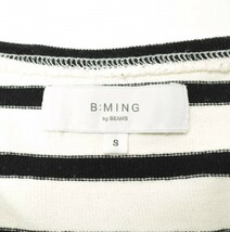 B:MING by BEAMS BEAMS百名品 21SS ドロップショルダーボートネックカットソー 92-14-0160-147 S BLACK ボーダー バスクシャツ g13547_画像4