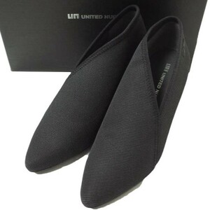 新品 UNITED NUDE ユナイテッドヌード Fold Lite Mid Vカットヒールパンプス 39(24.5-25cm) Black UN ショートブーツ シューズ g12835