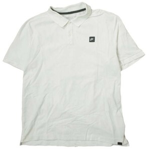 NIKE GOLF ナイキゴルフ DRI-FIT ロゴワッペン 鹿の子ポロシャツ ?718395-100 XL ホワイト 半袖 ゴルフウェア トップス g13080