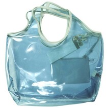 新品 SEE BY CHLOE シーバイクロエ PVC HAND BAG ポリ塩化ビニールクリアハンドバッグ チャーム＆ポーチ付き S992593N Lt.Blue g12792_画像2