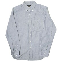 BEAMS PLUS ビームスプラス 日本製 ロンドンストライプボタンダウンシャツ 11-11-3212-139 XS NAVY/WHITE 長袖 BD トップス g13236_画像1