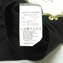 新品 beautiful people ビューティフルピープル 22AW suvin MVS big name enb T-shirt ロゴ刺繍 Tシャツ 1245310407 170 BLACK g12551_画像9