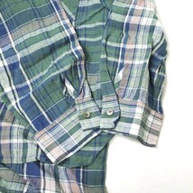 three dots スリードッツ 日本製 Linen Plaid L/S Over Shirt リネンプレイド オーバーシャツ LP2001Y S Green チェック スキッパー g13262_画像6