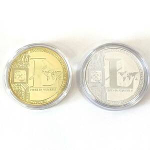 仮想通貨 レプリカコイン ライトコイン 2枚セット ゴルフマーカー 記念メダル Litecoin ②