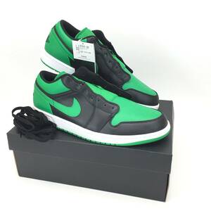 5346-100[ NIKE ] Nike AIR JORDAN 1 LOW 553558-065 air Jordan 1 low Lucky green BLACK-LUCKEY GREEN 31.0cm