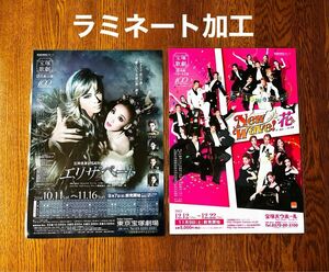 【ラミネート加工】2013〜2014年 宝塚花組公演 エリザベート New Wave花　公演ちらし　柚香光 芹香斗亜 水美舞斗