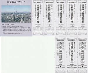 新着★送料63円～★東武鉄道★株主優待割引券★東京スカイツリー★当日券ご優待割引券★8枚セット★即決