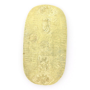 希少 元文小判金 金653/銀347 13.1ｇ 裏刻印 石村 日本貨幣商協同組合 鑑定書付き ④【yy】【中古】