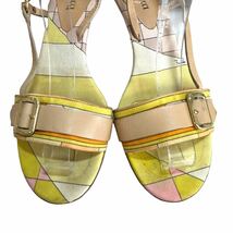 NA099☆ EMILIO PUCCI エミリオ・プッチ サンダル size38 イエロー系_画像4