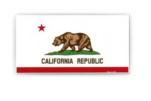 カリフォルニア州 フラッグ柄 州旗 ステッカー 屋外対応 防水 耐水 ビニール素材 カリフォルニア ベア シール アメリカン雑貨