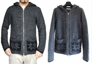 定価3.3万 NONNATIVE LUMBERER HOODED FULL ZIP W/A MIX KNIT 1 ノルディック ウール ニット パーカー エクセラジップ