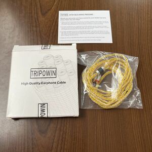 510a1404☆ Tripowin Zonie 16 コアー銀メッキケーブル＆SPCHIFIイヤホンアップグレードケーブル (3.5mm-MMCX, ゴールド)