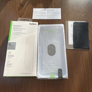 510a2623☆ Belkin iPhone 14 Pro Max用 UltraGlass保護ガラスフィルム 超強化ガラス ドイツSCHOTT製 抗菌 0.29mm 簡単取付キット付き 