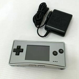 《ジャンク扱い》《レトロ》ゲームボーイミクロ シルバー 本体とアダプタのみ GBM/GBA/店頭/他モール併売《ゲーム・山城店》S292