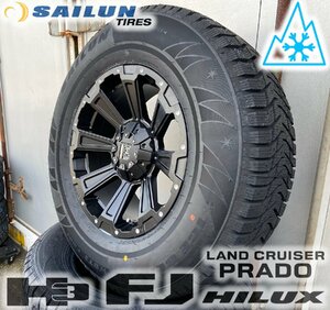 10月発送 265/70R17 150プラド/120プラド ノーマル車高対応サイズ スタッドレスタイヤホイールセット SAILUN WST3 17インチ DeathRock