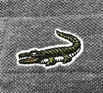 大きいサイズ ● Crocodile クロコダイル ● ロゴ ワニ 刺繍 長袖 ポロシャツ グレー LL_画像5