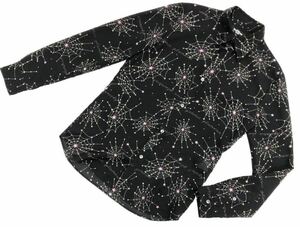 # THE HYSTERIC XXX Hysteric Glamour Triple X # Logos ta- Spider web pattern rockabilly long sleeve button shirt black 