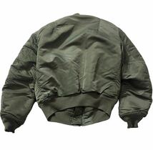 USA製 ■ ALPHA INDUSTRIES アルファ ■ B-15D B15D 肉厚 AIR FORCE ロゴ プリント ミリタリー フライト ジャケット カーキ 38_画像3