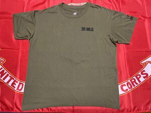 中古美品　MADE IN USA USMC 3D MLG SUSTAINING THE PACIFIC 3D MARINE LOGISTICS GROUP Tシャツ　SOFFE製　XLサイズ　OD