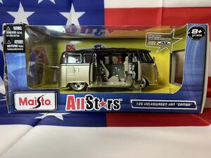 新品未開封　MAISTO製　ALL STARS 1/25 VOLKSWAGEN VAN SAMBA DIE CAST CAR GOLD&BLACK