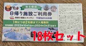 最新 藤田観光 株主優待券 日帰り施設利用券18枚セット