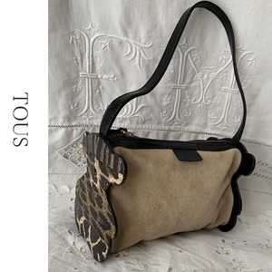 TOUSto light suede .. teddy bear crocodile pouch shoulder bag lady's bag beige Mini bag regular price 3,8 ten thousand 