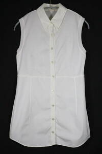 5J0113[ genuine article guarantee ] Hermes Gaultier period no sleeve tunic cut and sewn cotton knitted shirt combination ivory 36 HERMES