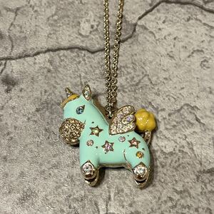  beautiful goods ANNA SUI Anna Sui Unicorn Pegasus necklace light blue blue 