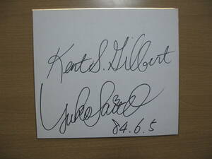 [ autograph autograph square fancy cardboard ] star?......./ kent?* free shipping * name unknown /1984