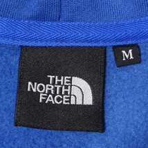 美品 THE NORTH FACE ノースフェイス 裏起毛 ジップアップパーカー 青 size M NT61345X ゴールドウィン 正規品_画像3