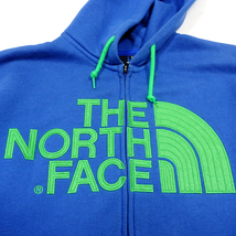 美品 THE NORTH FACE ノースフェイス 裏起毛 ジップアップパーカー 青 size M NT61345X ゴールドウィン 正規品_画像6