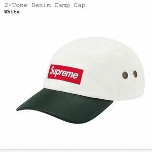 新品 未使用 Supreme 2-Tone Denim Camp Cap White キャップ 帽子
