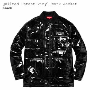 新品 未着用 Supreme Quilted Patent Vinyl Work Jacket Black Medium