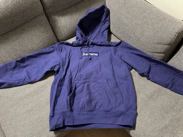 美品 Supreme Box Logo Hooded Sweatshirt Small Navy 2021 21FW ボックスロゴ