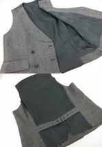 HH【ガブリエレパジーニ GABRIELE PASINI】 3ボタン段返り 3ピーススーツ (メンズ) size46 ネイビー×グレー 織柄 伊製 ●27HR2977_画像9