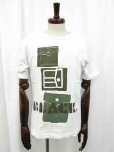 【ブラックコムデギャルソン BLACK COMME des GARCONS】 AD2020 プリントデザイン 半袖Tシャツ (メンズ) sizeL 白 1F-T002 ●29MT4814●