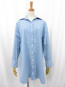[Michael Course Michael Kors] Полосатый рисунок длинная -нанятая рубашка для рубашки (дамы) Sizexs Light Blue ● 5lk2204 ●