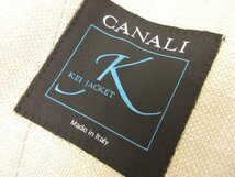 超美品【CANALI KEI JACKET カナーリ】リネン×シルク混 3ボタン 織柄ジャケット (メンズ)size50 ライトベージュ系 伊製 ●17MJ8135●_画像4