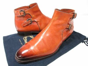 HH美品 【ボリーニ Bollini】 サイドストラップ ブーツ 紳士靴 (メンズ) size6.5 ブラウン系 ●18MZA3794●