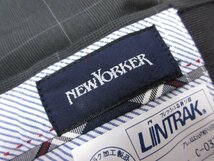 【ニューヨーカー NEWYORKER】 コットン100％ パンツ スラックス (メンズ) size82 グレー系 グレンチェック柄×格子柄 ●28MP9184●_画像4