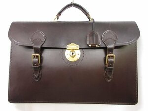 HH [GLENROYAL Glenn Royal ]b ride ru leather 2. briefcase attache case ( men's ) dark brown *5HT2147*