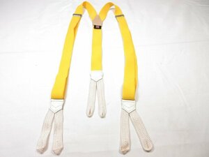 HH unused [ Alba -tosa- stone ALBERT THURSTON] Bray She's suspenders ( men's ) yellow × white Britain made *10ME6065*