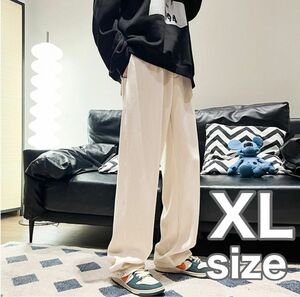 コーデュロイパンツ　XL　ホワイト　ユニセックス　ズボン　カジュアル　春秋　薄手　ストリート　ヒップホップ　新品　未使用