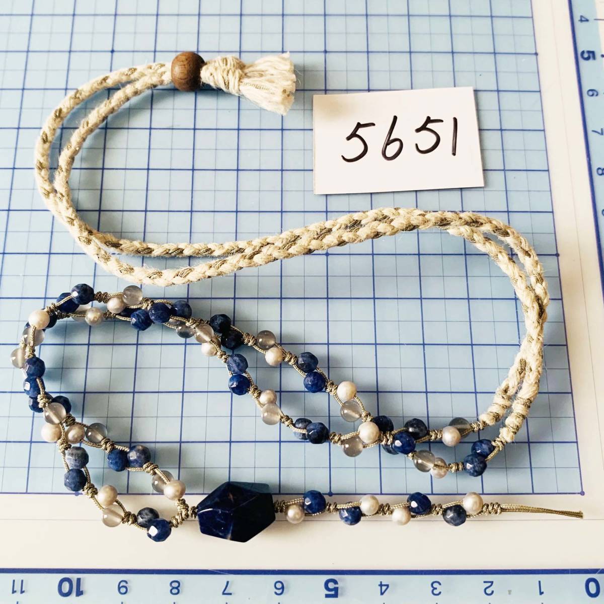 Gelagerter Artikel Unbenutzter Naturstein Süßwasserperle Perle Handgefertigte handgefertigte Halskette mit verstellbarer Länge Nr. 5651, Damenaccessoires, Halskette, Anhänger, Andere